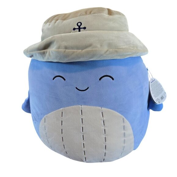 Squishmallows Original 16" Samir the Whale with Bucket Hat NWT - Picture 2 of 7